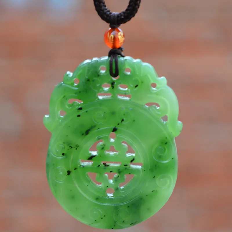 (Certificate) Natural Green HETIAN Nephrite Pendant Peace Buckle Chinese Dragon Pendant Necklace for Men's Women Jades Jewelry
(Certificate) Natural Green HETIAN Nephrite Pendant Peace Buckle Chinese Dragon Pendant Necklace for Men's Women Jades Jewelry