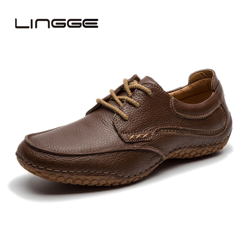 Мужская повседневная обувь LINGGE, из коровьей кожи, на шнурках, нескользящая, винтажная, на плоской подошве
Мужская повседневная обувь LINGGE, из коровьей кожи, на шнурках, нескользящая, винтажная, на плоской подошве