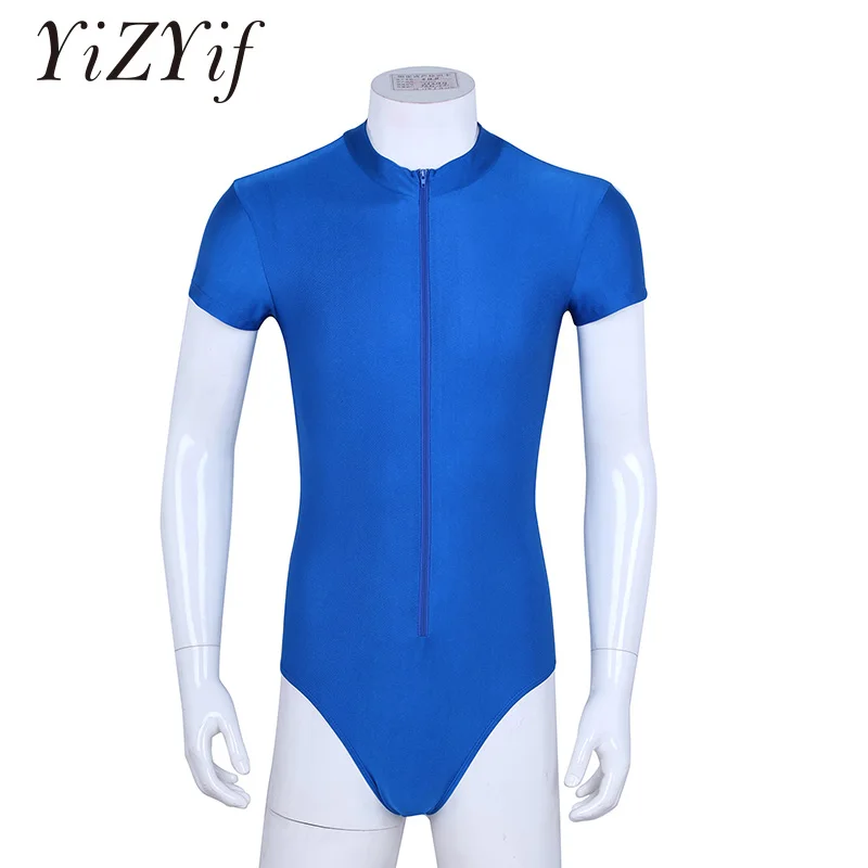 YiZYiF Men Ballet Dance Leotard Bodysuit One-piece Round Neck Short Sleeves Front Zipper High Cut Stretch Gymnastics Leotards
YiZYiF Men Ballet Dance Leotard Bodysuit One-piece Round Neck Short Sleeves Front Zipper High Cut Stretch Gymnastics Leotards