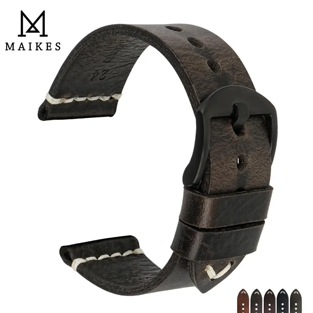 MAIKES 2020 Latest Designs 20mm 22mm 24mm Black Genuine Leather Watch Band Bracelets Vintage White Arrow Wrist Watch Accessories
MAIKES 2020 Latest Designs 20mm 22mm 24mm Black Genuine Leather Watch Band Bracelets Vintage White Arrow Wrist Watch Accessories