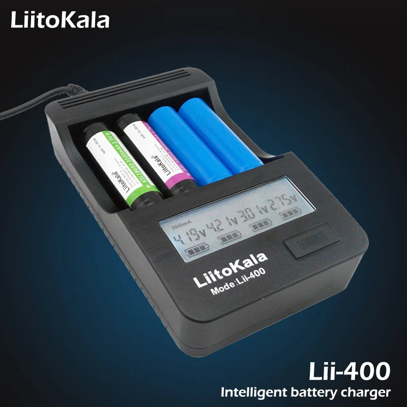 Новое lii-400 зарядное устройство Liitokala LCD 18650 18500 26650 3 7 V NiMH AA/AAA1.2V литиевая батарея +