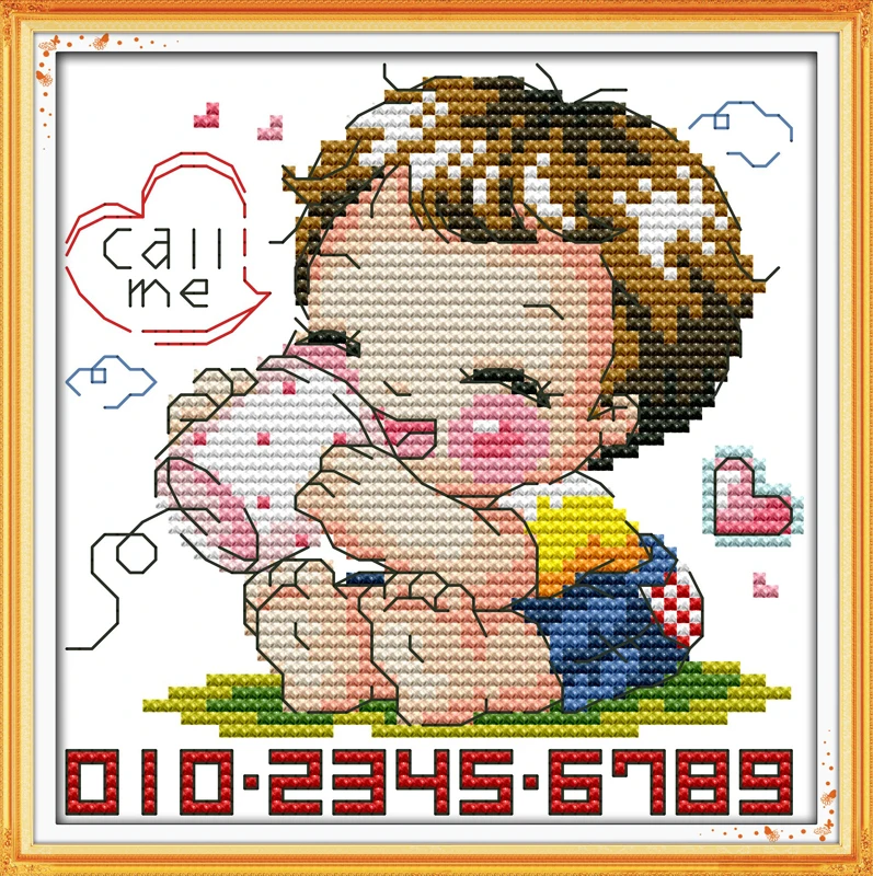 Набор для вышивки крестиком Call me (boy), мультяшный рисунок 11 карат, искусственная вышивка, рукоделие «сделай сам»
Набор для вышивки крестиком Call me (boy), мультяшный рисунок 11 карат, искусственная вышивка, рукоделие «сделай сам»
