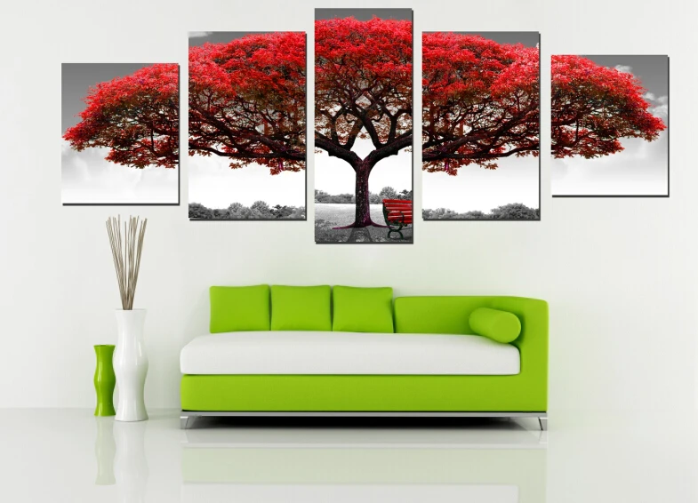 Unframed 5 Panels Large Red Tree Painting Modern Home Wall Decor For Living Room Canvas Painting HD Printed Art Picture
Unframed 5 Panels Large Red Tree Painting Modern Home Wall Decor For Living Room Canvas Painting HD Printed Art Picture