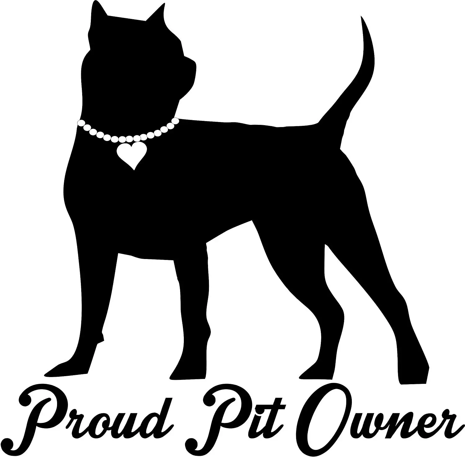 Proud PIT Owner Girl Pitbull Pearl Heart Choker - Pit bull Dog Vinyl Car Decal, Laptop Decal, Car Wall Sticker (6in, Black)
Proud PIT Owner Girl Pitbull Pearl Heart Choker - Pit bull Dog Vinyl Car Decal, Laptop Decal, Car Wall Sticker (6in, Black)