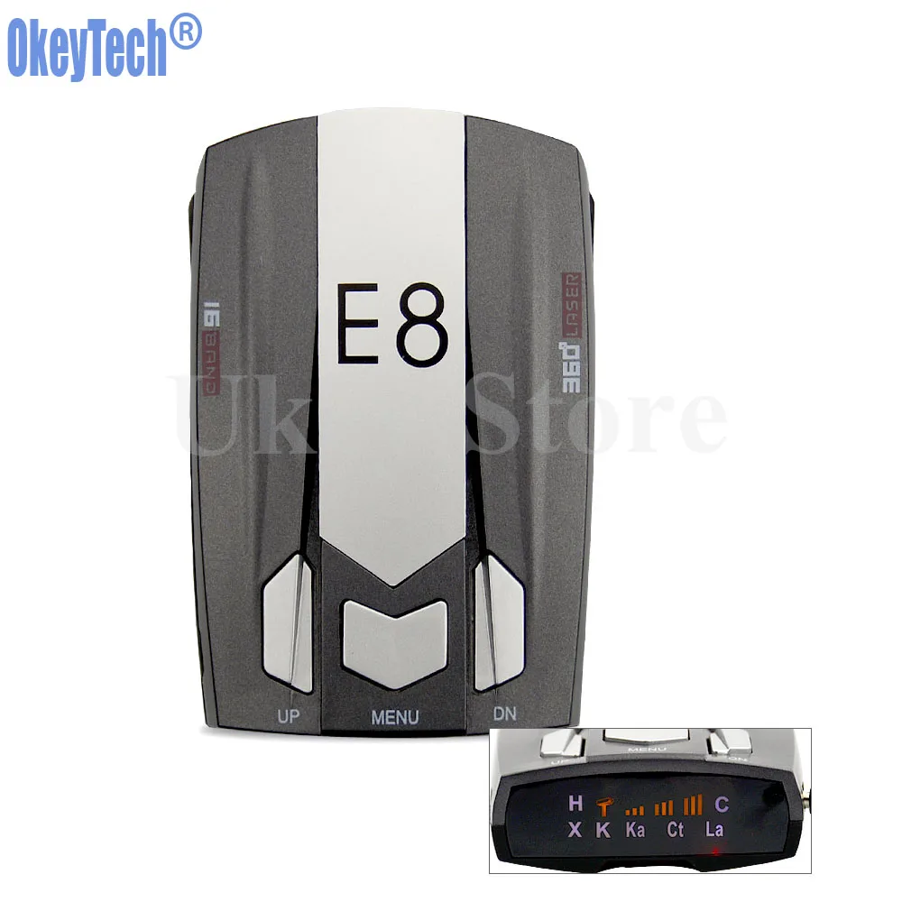 OkeyTech E8 Best Metal Car Radar Detector Full Band 360Degree Radar Detector Scanning Voice Anti-Police English Russian Warning
OkeyTech E8 Best Metal Car Radar Detector Full Band 360Degree Radar Detector Scanning Voice Anti-Police English Russian Warning