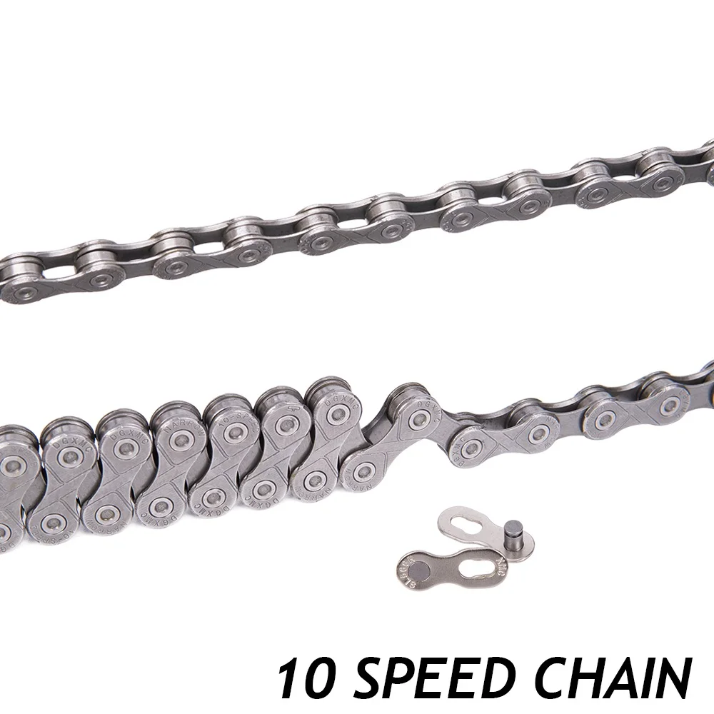 10 Speed Bike Chain 10s 20s 30s 116L MTB Mountain Bike Road Bicycle Parts Silver Gray Chain for Shimano SRAM System
10 Speed Bike Chain 10s 20s 30s 116L MTB Mountain Bike Road Bicycle Parts Silver Gray Chain for Shimano SRAM System