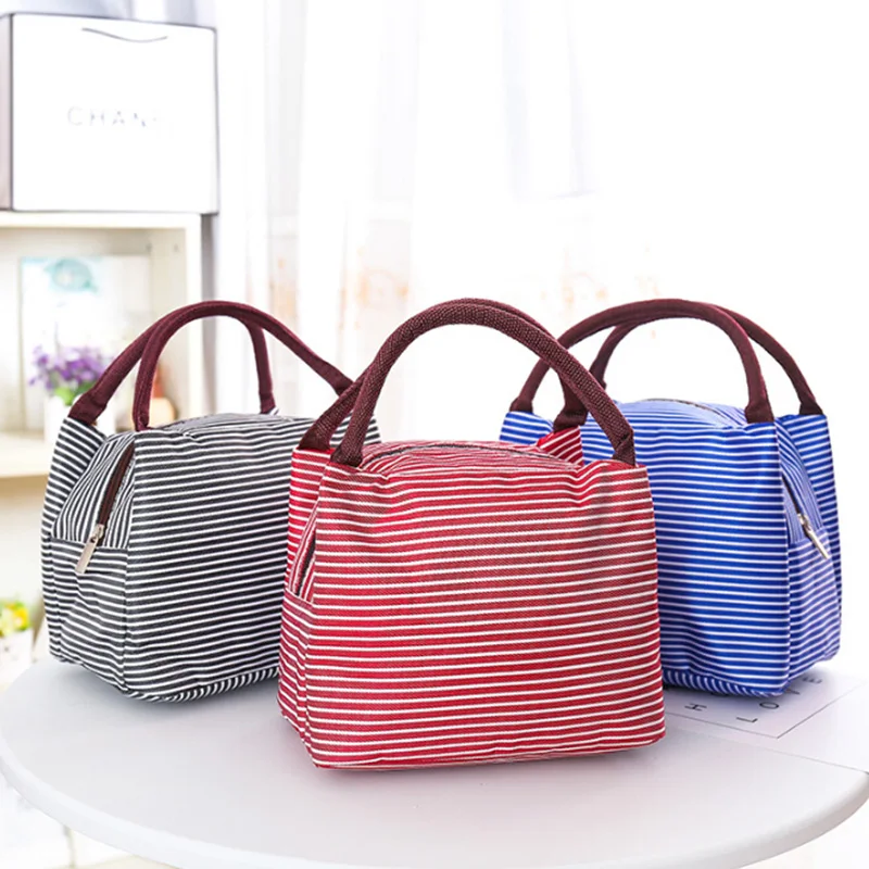 Leisure Women Portable Lunch Bag Canvas Stripe Insulated Cooler Bags Thermal Food Picnic Lunch Bags Kids Lunch Box Bag Tote
Leisure Women Portable Lunch Bag Canvas Stripe Insulated Cooler Bags Thermal Food Picnic Lunch Bags Kids Lunch Box Bag Tote