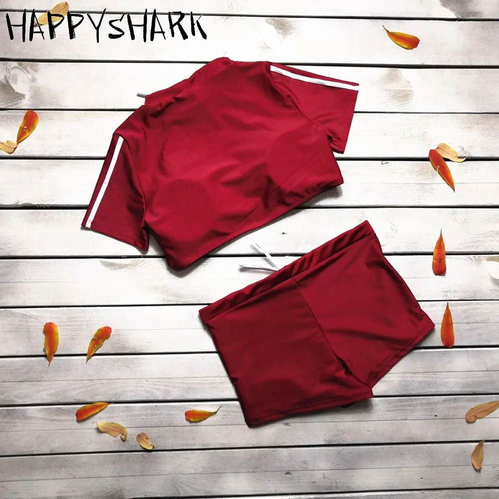 HAPPY SHARK 2019 Women Swimwear Sexy Two Pieces Swimsuit Women Swim Beach Sport Shorts Bathing Suit Bodysuit with sleeve
HAPPY SHARK 2019 Women Swimwear Sexy Two Pieces Swimsuit Women Swim Beach Sport Shorts Bathing Suit Bodysuit with sleeve