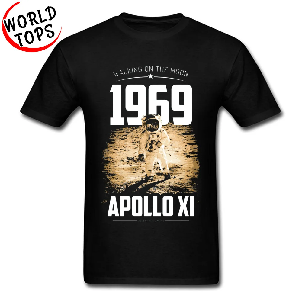 Мужские футболки Apollo SpaceX 1969 с изображением ходьбы по луне Космический человек на
