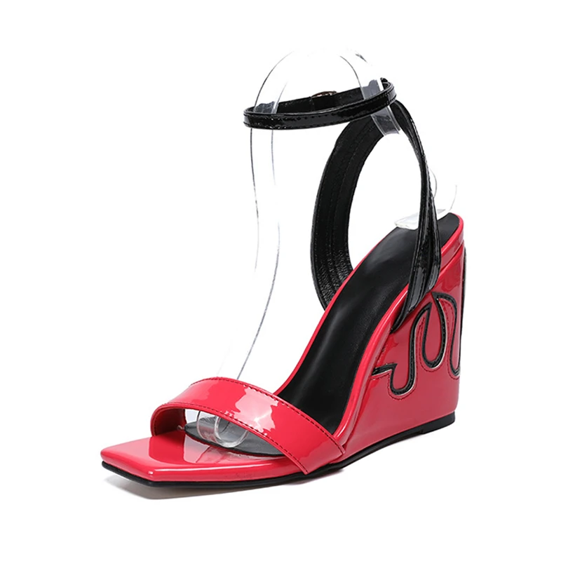 Sandals Wedges Women Summer Shoes 2019 New Red Black Open Toe Ladies Shoes Genuine Leather Shoes Ankle Strap Pumps Plus Size 43
Sandals Wedges Women Summer Shoes 2019 New Red Black Open Toe Ladies Shoes Genuine Leather Shoes Ankle Strap Pumps Plus Size 43