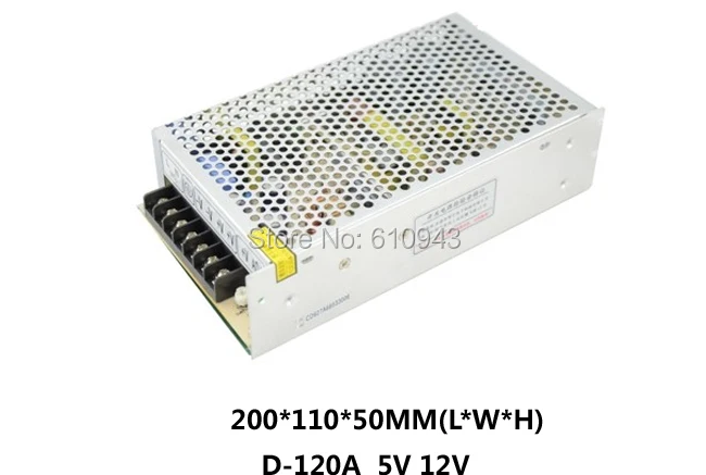 Free Shipping120W MINI Dual Output Switching power supply Output Voltage 5V 12V AC-DC D-120A 
Free Shipping120W MINI Dual Output Switching power supply Output Voltage 5V 12V AC-DC D-120A