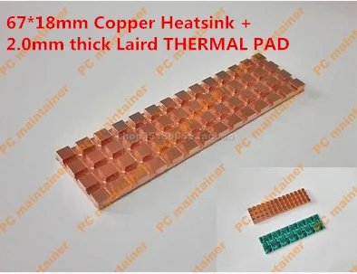 67*18mm Copper Heatsink+2.0mm thick for Laird THERMAL PAD Thin Copper M.2 NGFF 2280 PCI-E NVME Solid State Disk SSD Radiator
67*18mm Copper Heatsink+2.0mm thick for Laird THERMAL PAD Thin Copper M.2 NGFF 2280 PCI-E NVME Solid State Disk SSD Radiator