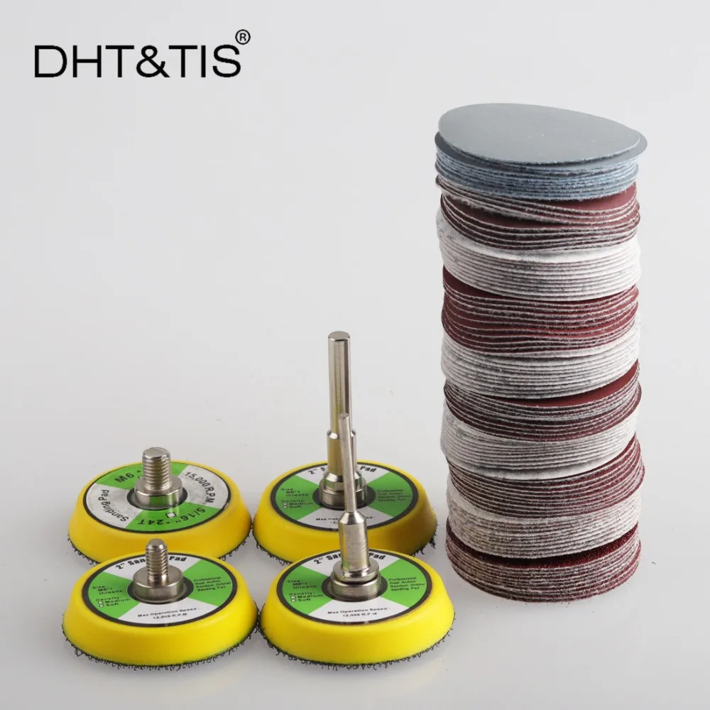 DHT & TIS 100 шт. 2 "/50 мм смешанный шлифовальный диск Круглый абразивный Сухой