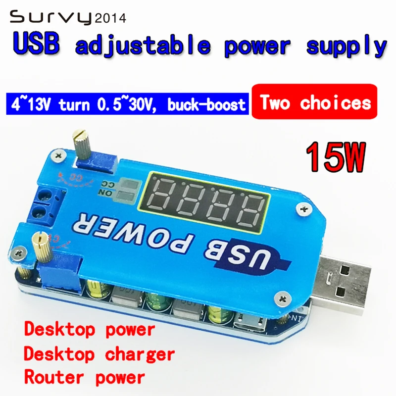 15W Adjustable DC-DC CC CV USB 5V to 3.3V 9V 12V 24V 30v Step UP / Down Power Supply Module Adjustable Boost Buck Converter
15W Adjustable DC-DC CC CV USB 5V to 3.3V 9V 12V 24V 30v Step UP / Down Power Supply Module Adjustable Boost Buck Converter