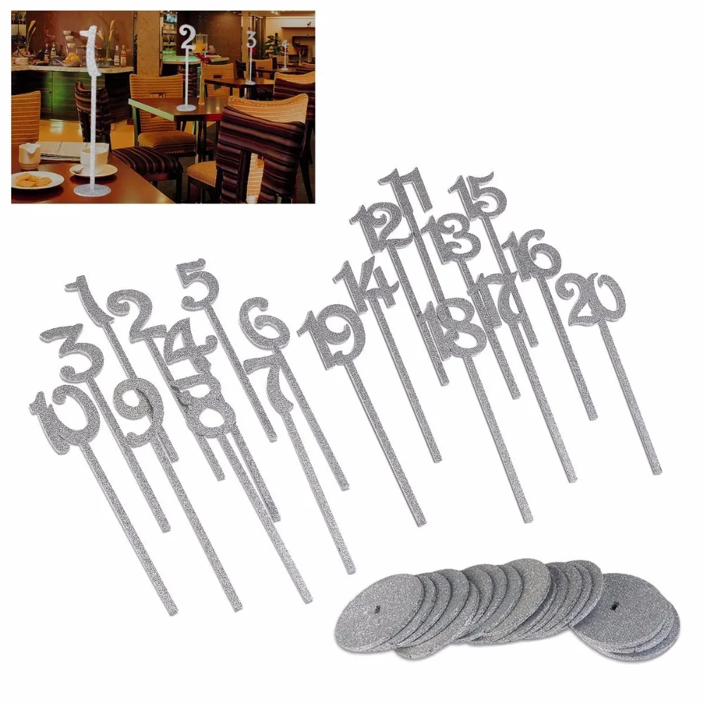 1-20-серебристыми переливами стол место номера для сидения держатели