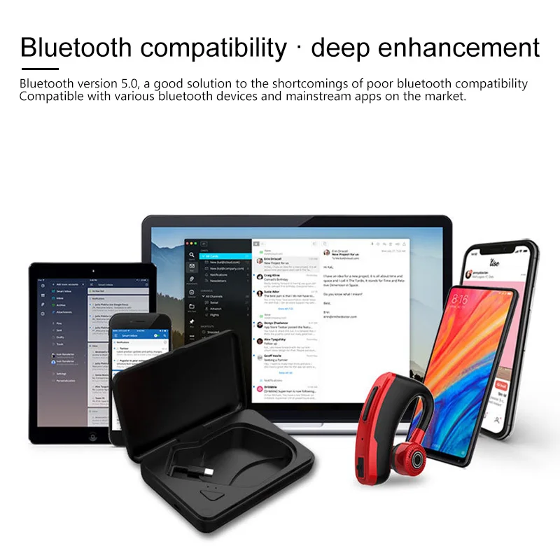 Wireless Bluetooth Earphones Hands Free Earphones Waterproof Noise Control Bluetooth Headset with Charging Bin for Sports
Wireless Bluetooth Earphones Hands Free Earphones Waterproof Noise Control Bluetooth Headset with Charging Bin for Sports