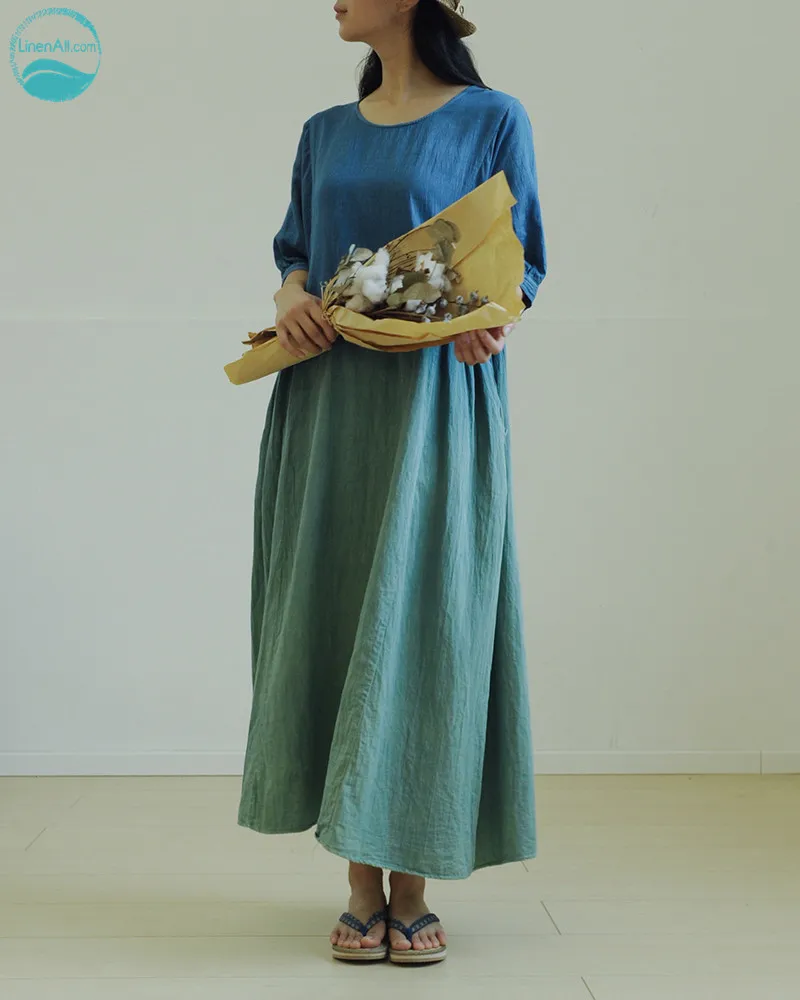 LinenAll Monet's Lake Plant 100% Dyeing Gradient Buddhism linen&cotton Loose Comfortable Swing Dress Robe Female
LinenAll Monet's Lake Plant 100% Dyeing Gradient Buddhism linen&cotton Loose Comfortable Swing Dress Robe Female