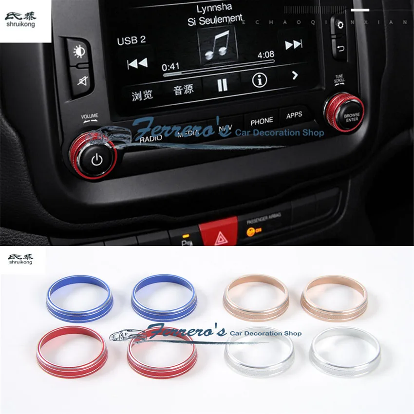 For 2015 2016 2017 JEEP Renegade 2pcs/Lot Aluminum Alloy Car Accessories Car Sticker Navigation CD Switch Button Knob Cover Ring
For 2015 2016 2017 JEEP Renegade 2pcs/Lot Aluminum Alloy Car Accessories Car Sticker Navigation CD Switch Button Knob Cover Ring