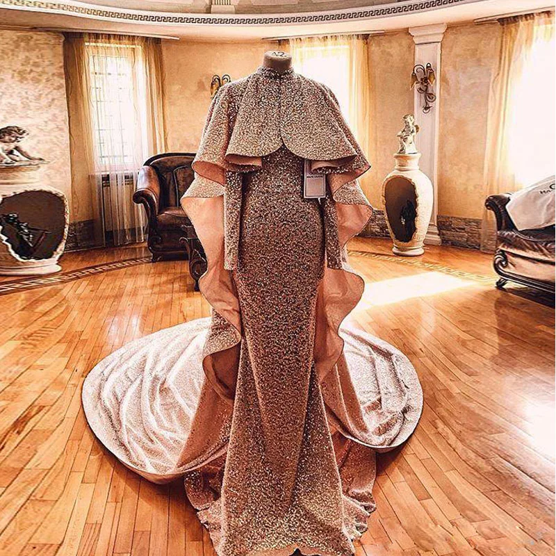 Luxury Sequined Saudi Arabia Evening Dresses with Wrap Off the Shoulder Long Sleeve robes de mariee Sweep Train Celebrity Dress
Luxury Sequined Saudi Arabia Evening Dresses with Wrap Off the Shoulder Long Sleeve robes de mariee Sweep Train Celebrity Dress