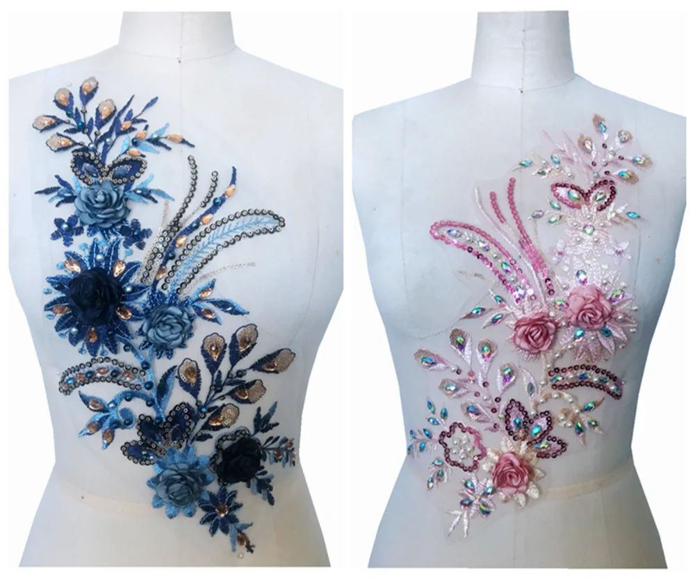 3D Three-dimensional flower embroidery patches rhinestones beads trim lace applique 40*20cm
3D Three-dimensional flower embroidery patches rhinestones beads trim lace applique 40*20cm