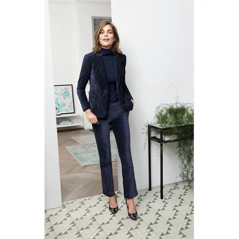 Navy Velvet Women Suits Evening Pant Suits Velvet Female Trouser Suits Ladies Business Suits B102
Navy Velvet Women Suits Evening Pant Suits Velvet Female Trouser Suits Ladies Business Suits B102