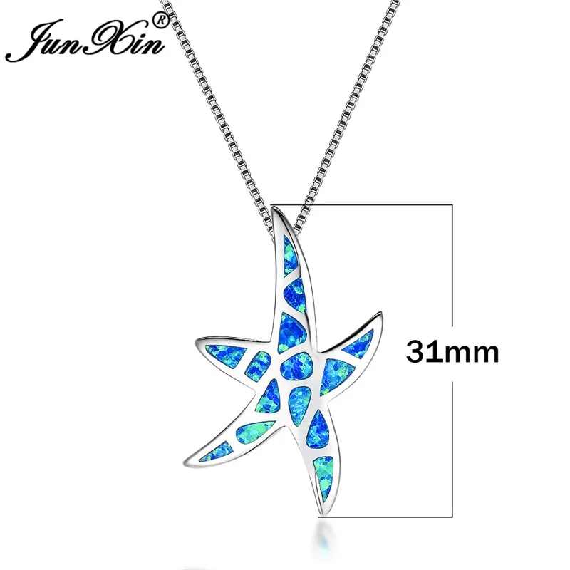 Женское Ожерелье в стиле бохо с морской звездой ожерелья и подвески синим белым