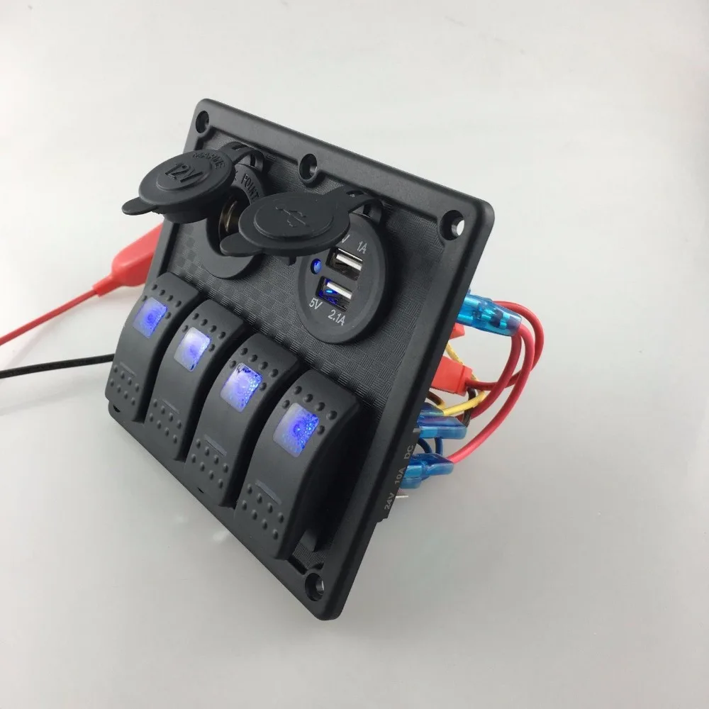 12 V-24 V DC 4 gang Водонепроницаемая морская Синяя светодиодная панель переключателя с разъемом питания и USB
12 V-24 V DC 4 gang Водонепроницаемая морская Синяя светодиодная панель переключателя с разъемом питания и USB