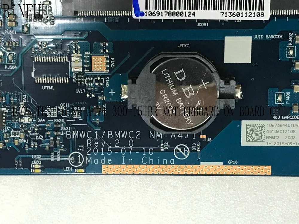 Новая материнская плата BMWC1/BMWC2 для ноутбука LENOVO 300-14IBR, встроенный процессор N3060, сравните
Новая материнская плата BMWC1/BMWC2 для ноутбука LENOVO 300-14IBR, встроенный процессор N3060, сравните