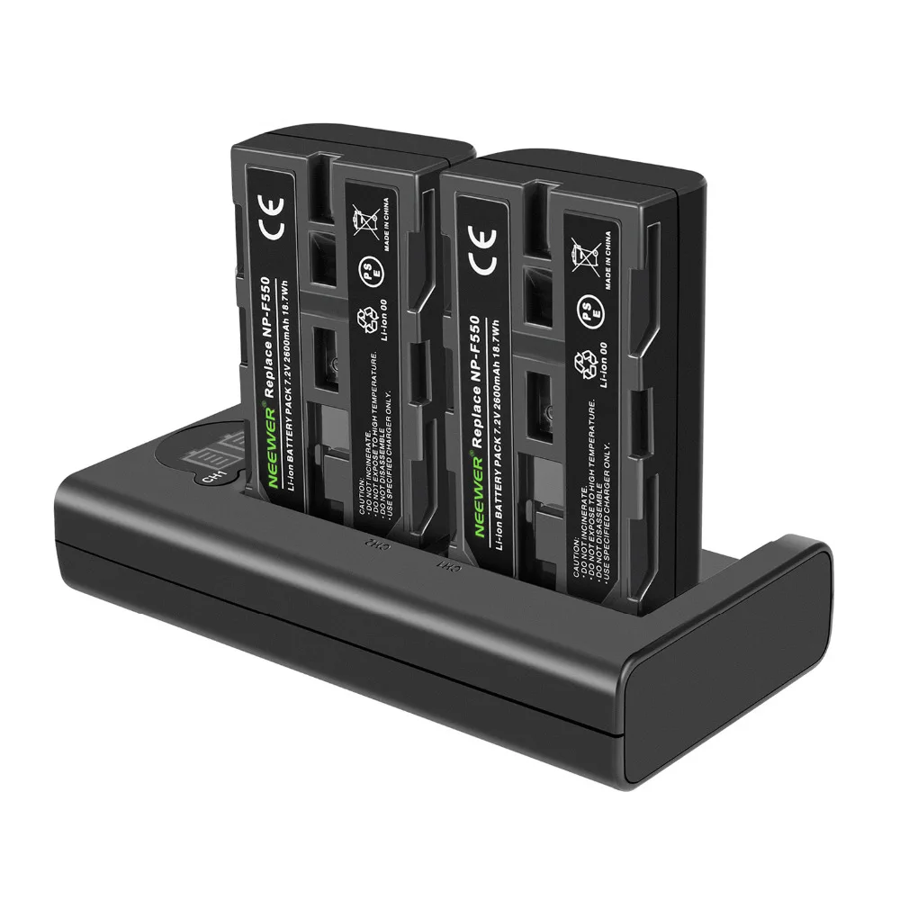 Neewer NP-F550 Battery Charger Set for Sony NP-F970 F750 F960 F530 F570 CCD-SC55 TR516 TR716 and More 2-Pack 2600 Replacement
Neewer NP-F550 Battery Charger Set for Sony NP-F970 F750 F960 F530 F570 CCD-SC55 TR516 TR716 and More 2-Pack 2600 Replacement