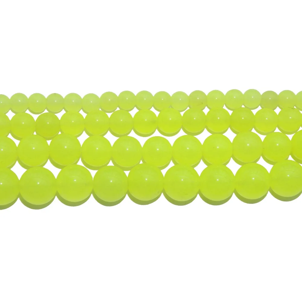 

Natural Stone Fluorescent Green Chalcedony Jades Beads 6 8 10 12 MM Pick Size For Jewelry Making DIY Bracelet Necklace Material