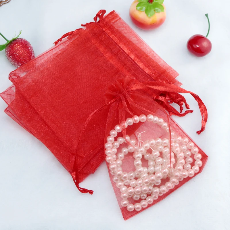100pcs/lot Red Organza Bags 13x18cm Wedding Favors Candy Jewelry Packaging Bag Organza Pouches Cute Drawstring Gift Bag
100pcs/lot Red Organza Bags 13x18cm Wedding Favors Candy Jewelry Packaging Bag Organza Pouches Cute Drawstring Gift Bag