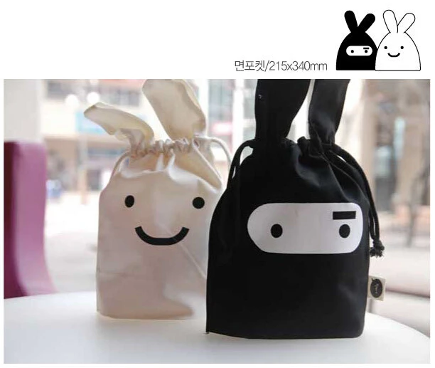Бесплатная доставка симпатичный кролик ниндзя тканевый художественный мешок