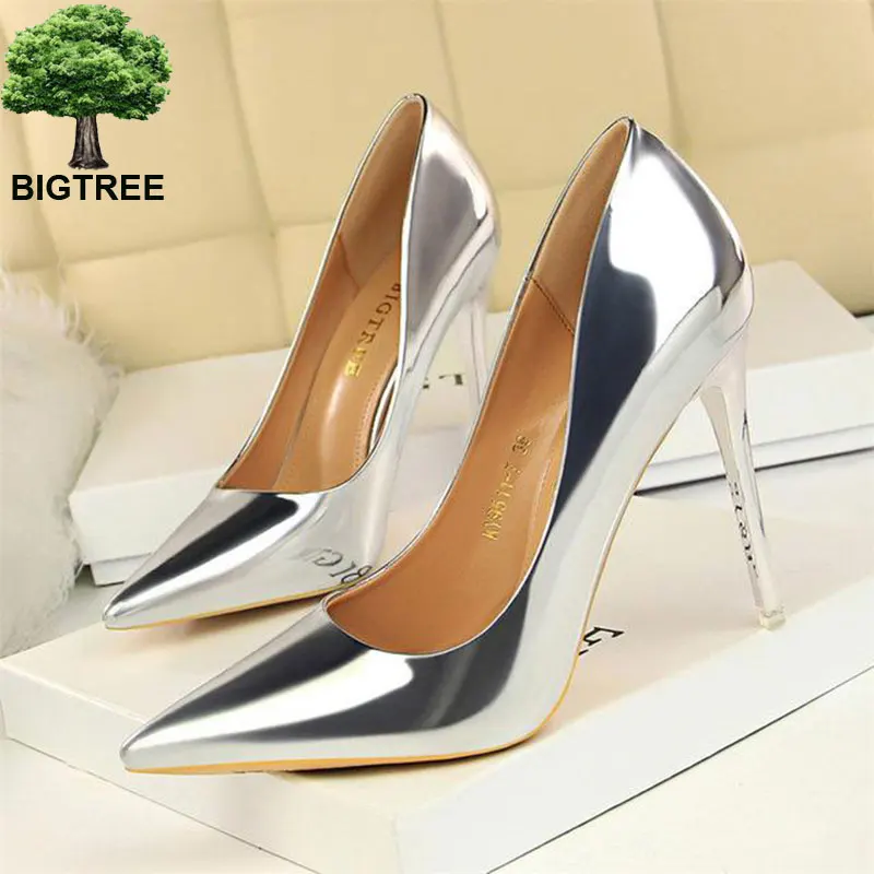 BIGTREE Patent Leather Thin Heels Office Shoes Women Shallow Pumps Fashion High Heels Shoes Women Pointed Toe Sexy Shoes
BIGTREE Patent Leather Thin Heels Office Shoes Women Shallow Pumps Fashion High Heels Shoes Women Pointed Toe Sexy Shoes