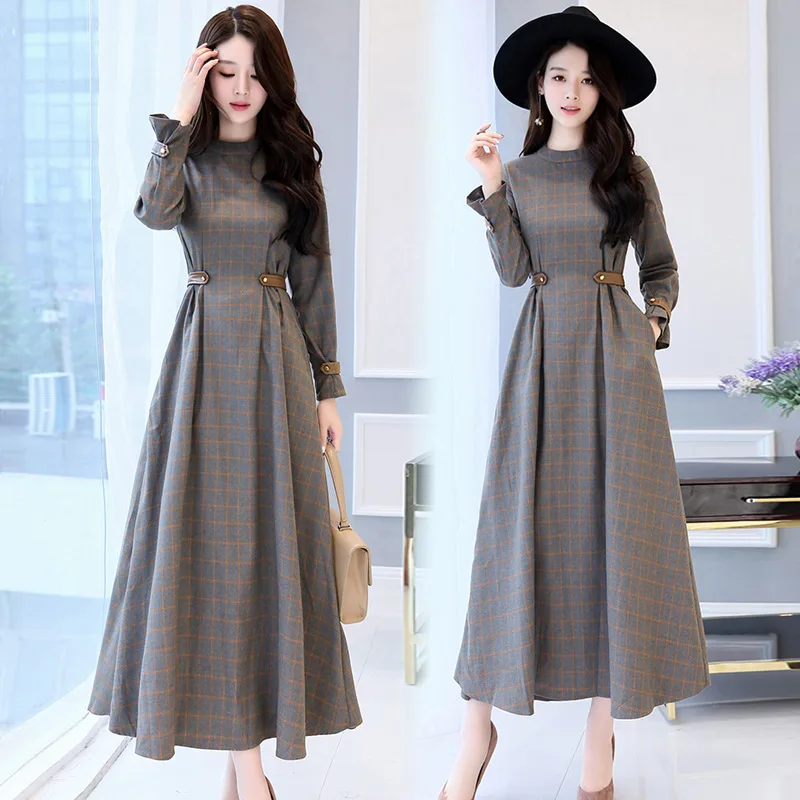 women plaid Dress European Style Women Spring Autumn Dress Elegant A-Line Plaid Long Sleeve Dress Slim Work Wear OL Dresses
women plaid Dress European Style Women Spring Autumn Dress Elegant A-Line Plaid Long Sleeve Dress Slim Work Wear OL Dresses