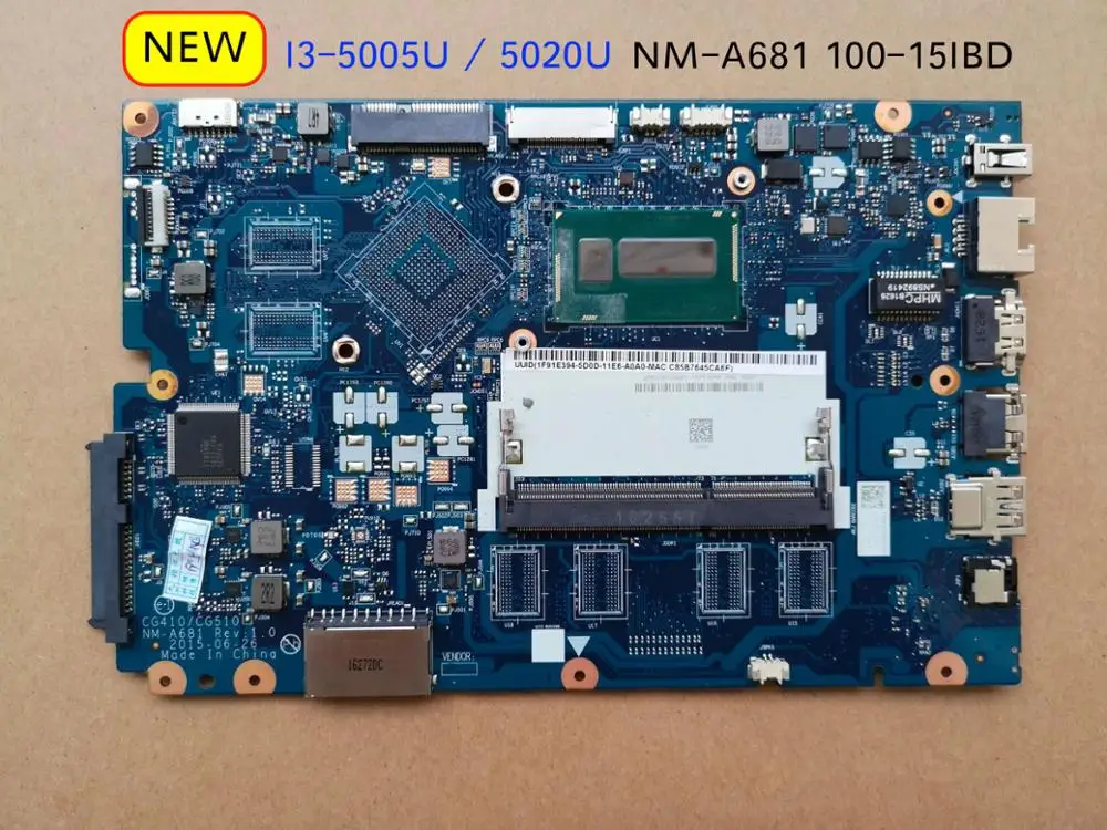 Оригинальный новый для Lenovo 100-15IBD B50-50 NM-A681 ноутбук материнская плата I3-5005U I3-5020U
Оригинальный новый для Lenovo 100-15IBD B50-50 NM-A681 ноутбук материнская плата I3-5005U I3-5020U