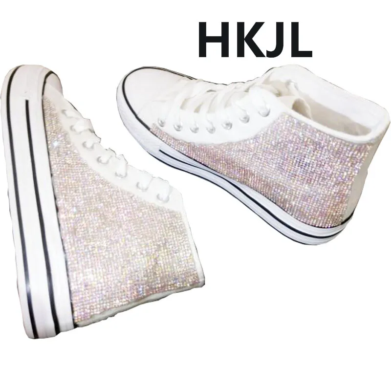 HKJL/весенне летние парусиновые туфли на платформе с высоким верхом в европейском