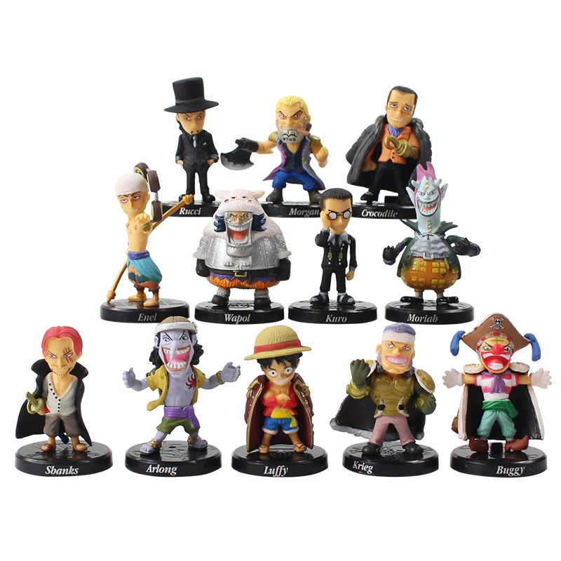 12pcs/lot 5cm Pirate Sailing Luffy Sabo Shanks Crocodile Moria Buggy Q Version PVC Figure Model Collection Toys Doll
12pcs/lot 5cm Pirate Sailing Luffy Sabo Shanks Crocodile Moria Buggy Q Version PVC Figure Model Collection Toys Doll
