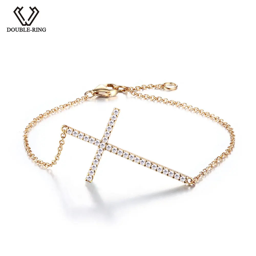 DOUBLE-R Created white Topaz cross Bracelets Soild 925 Sterling Silver Golden Bracelets Fine Wedding Jewelry
DOUBLE-R Created white Topaz cross Bracelets Soild 925 Sterling Silver Golden Bracelets Fine Wedding Jewelry