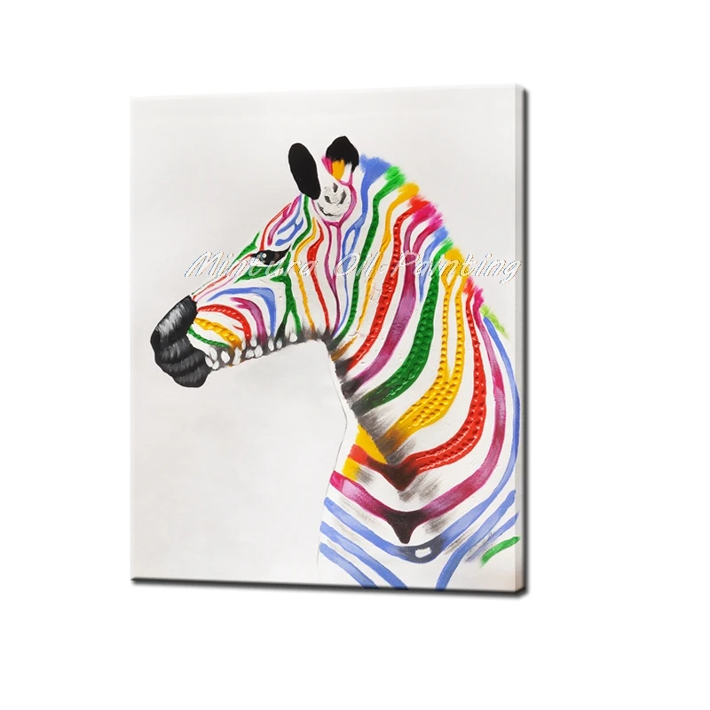 New Design Hand Painted Colorful Zebras Oil Paintings on Canvas Modern Abstract Animal Art Highly Skilled Christmas Decoration
New Design Hand Painted Colorful Zebras Oil Paintings on Canvas Modern Abstract Animal Art Highly Skilled Christmas Decoration