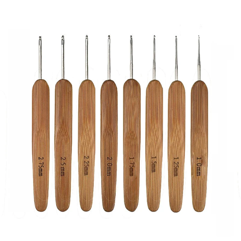 8pcs/lot 1.0-2.75mm Knitting Needles Crochet Hooks Set Small Size Crochet Needles Bamboo Handle Weave Yarn Sewing Accessories
8pcs/lot 1.0-2.75mm Knitting Needles Crochet Hooks Set Small Size Crochet Needles Bamboo Handle Weave Yarn Sewing Accessories