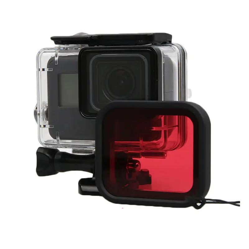 Водонепроницаемый для камеры GoPro Hero 5 6 7 корпус дайвинга фильтры объектив Цветной