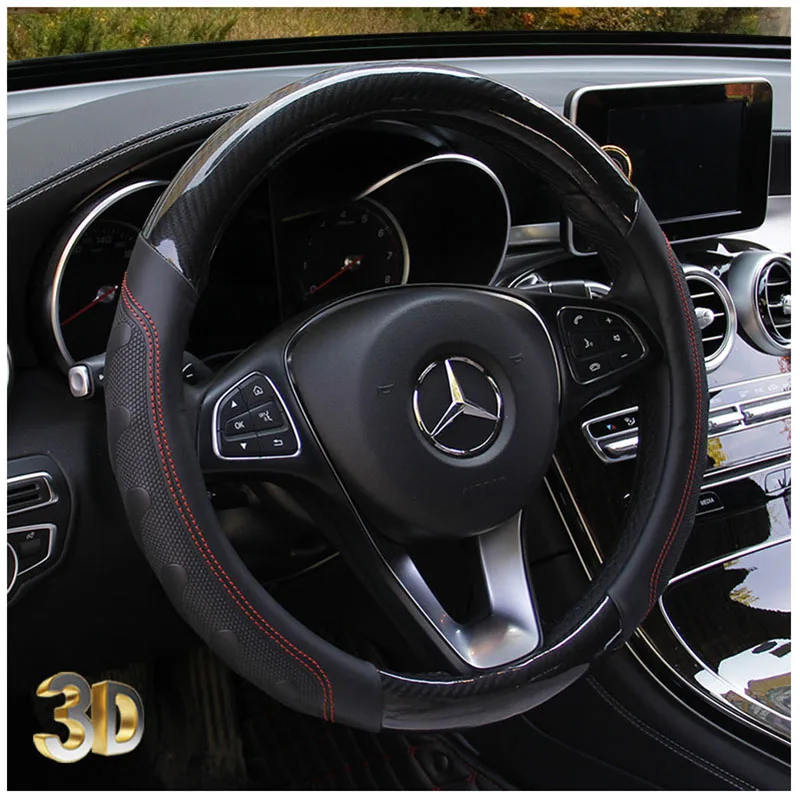 Sport Car Steering Wheel Covers Anti-Slip Leather Auto Steering-wheel Cover Car-styling Steering wheel protective cover
Sport Car Steering Wheel Covers Anti-Slip Leather Auto Steering-wheel Cover Car-styling Steering wheel protective cover