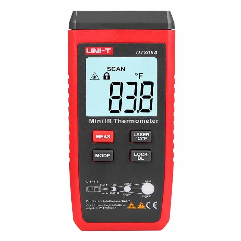 UNI-T UT306A Mini Digital Infrared Thermometer Indoor Outdoor Temperature Meter Non-contact Thermometer
UNI-T UT306A Mini Digital Infrared Thermometer Indoor Outdoor Temperature Meter Non-contact Thermometer