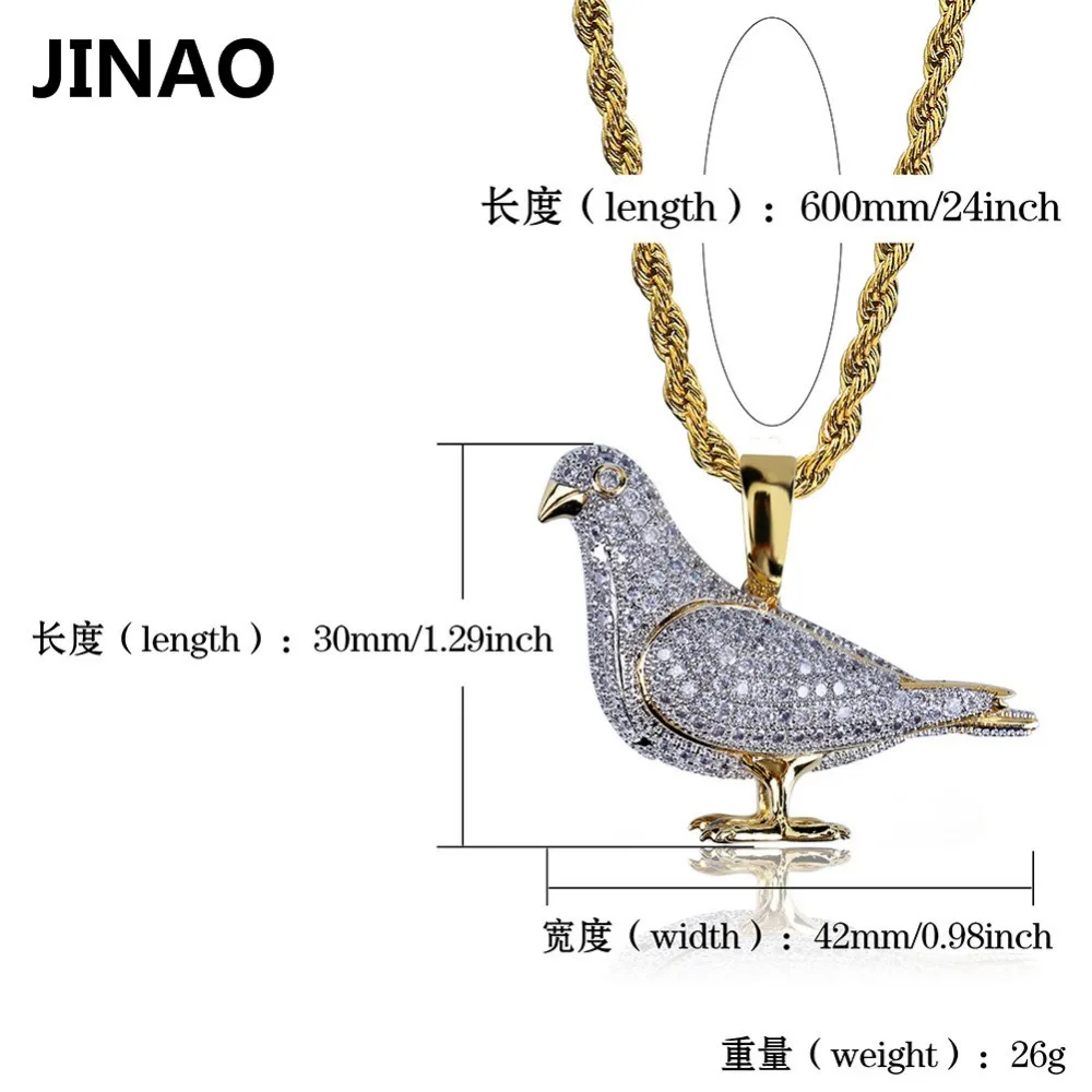 JINAO Hip Hop Pigeon Pendant Necklace With Chain Iced Out Micro Pave Zircon Charm Fashion Jewelry for gift
JINAO Hip Hop Pigeon Pendant Necklace With Chain Iced Out Micro Pave Zircon Charm Fashion Jewelry for gift