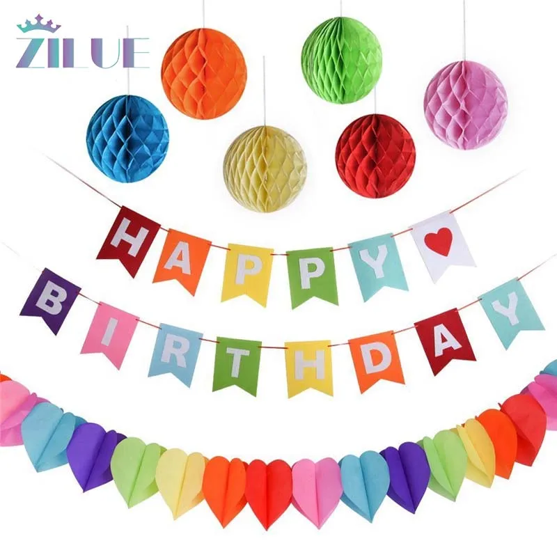 Zilue 8pcs Happy Birthday Rainbow Flag Assorted Balloons Hanging Swirls Banner Paper Stylish Honey Comb Ball Party Decorations
Zilue 8pcs Happy Birthday Rainbow Flag Assorted Balloons Hanging Swirls Banner Paper Stylish Honey Comb Ball Party Decorations