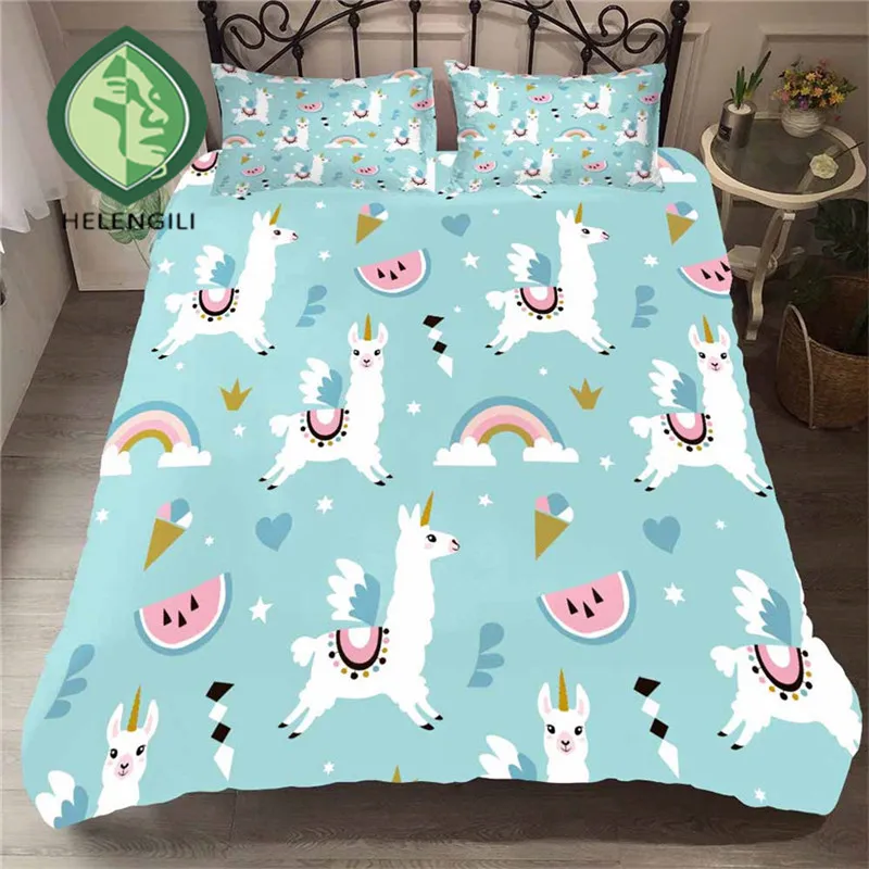 HELENGILI 3D Bedding Set Cartoon Alpaca Print Duvet Cover Set Bedclothes with Pillowcase Bed Set Home Textiles #YT-14
HELENGILI 3D Bedding Set Cartoon Alpaca Print Duvet Cover Set Bedclothes with Pillowcase Bed Set Home Textiles #YT-14