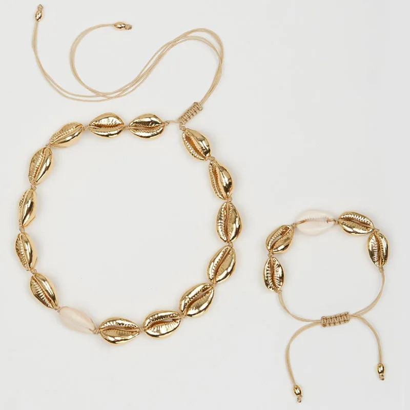 2019 Boho Hawaiian Sea Shell Choker Necklace Bracelet Jewelry set Bohemian Turkish Gold Summer Beach Women Rope Collar Chocker
2019 Boho Hawaiian Sea Shell Choker Necklace Bracelet Jewelry set Bohemian Turkish Gold Summer Beach Women Rope Collar Chocker