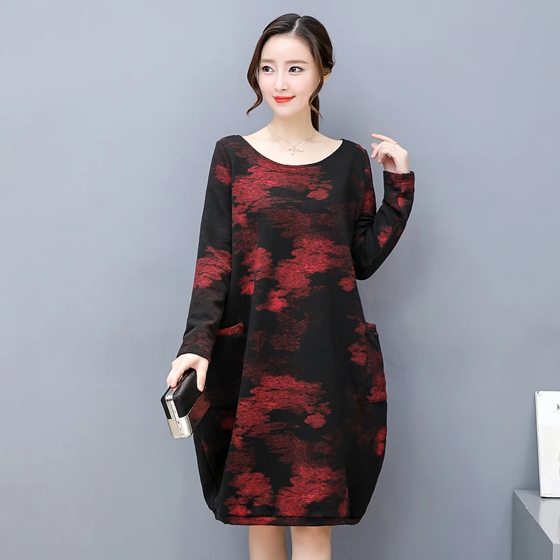 Autumn Winter Women Dress Knitted Printed Dress Fashion Loose Thick Casual Dress Plus Size 3XL
Autumn Winter Women Dress Knitted Printed Dress Fashion Loose Thick Casual Dress Plus Size 3XL