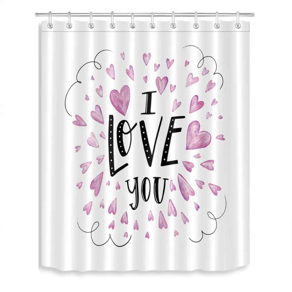 72'' Bathroom Waterproof Fabric Shower Curtain Polyester 12 Hooks Bath Accessory Sets Pink Hearts Around I Love You Customized
72'' Bathroom Waterproof Fabric Shower Curtain Polyester 12 Hooks Bath Accessory Sets Pink Hearts Around I Love You Customized