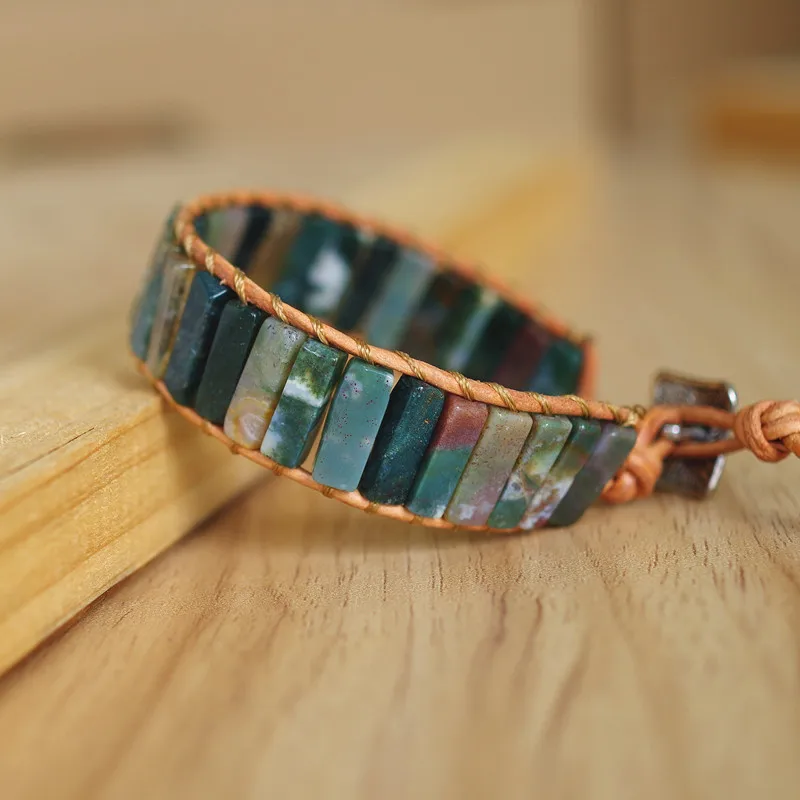 Natural Indian Onyx Beads Chakra Boho Leather Wrap Bracelet & Bangle Women Men Bohemia Charm Bracelet Handmade Jewelry Gift
Natural Indian Onyx Beads Chakra Boho Leather Wrap Bracelet & Bangle Women Men Bohemia Charm Bracelet Handmade Jewelry Gift